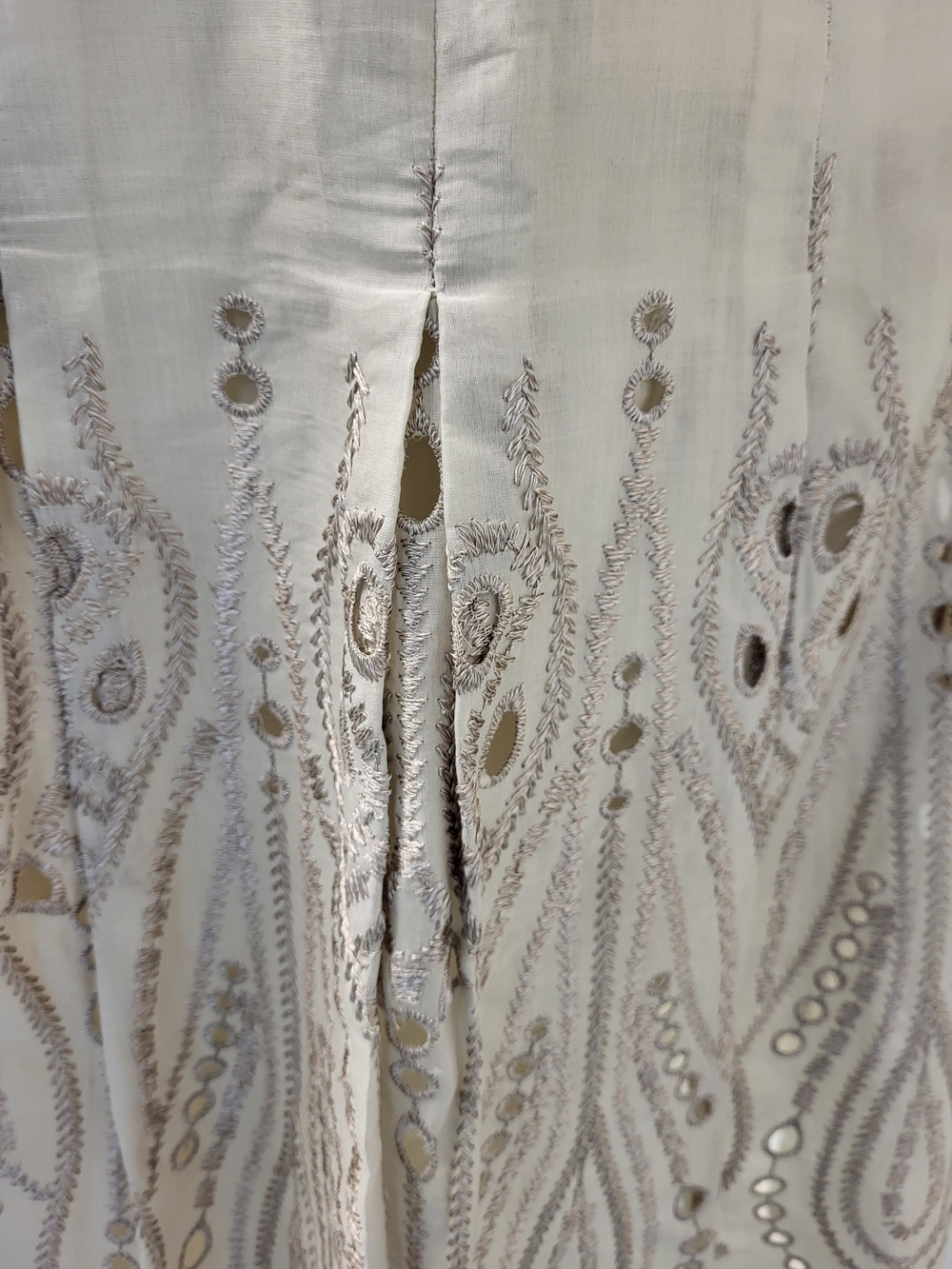 Talbots Bohemian Cream Embroidered Midi Skirt - Picture 7 of 13